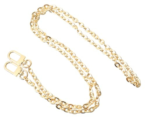 Abaodam Goldene Taschenkette, Kupfer-Handtaschenkette, Ersatz mit Schnalle, DIY, Flache Kette, Riemen, Geldb?RSE, Clutches Griff f¨¹r Handtaschen, Geldb?RSE, Basteln, 100 cm