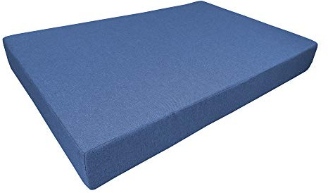 chilly pilley Palettenauflage Schaumflocken Palettenkissen Palettenpolster Palettenmöbel Palettensofa Rückenlehne Gesteppt Sitzkissen Abnehmbar Seitenkissen Set (Sitzkissen 120x80x12, Blau)