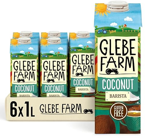Glebe Farm Gluten Free & Vegan Coconut Milk, Healthy Dairy Free Coffee Creamer & Coconut Milk Barista Multipack For a Perfect Microfoam, 6 x 1 Litre