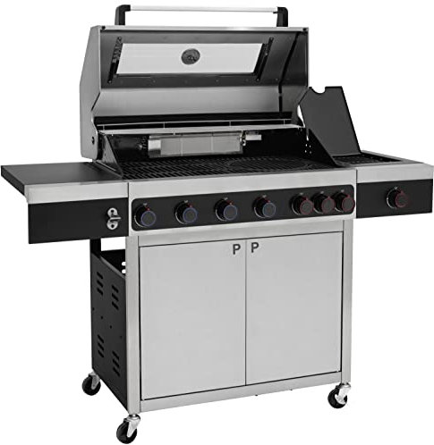tepro Gasgrill Keansburg 6 SPECIAL EDITION in Edelstahl-Optik, 4 Brenner, 2 POWERZONEN, Infrarot-Brenner (Rückseite+Seite), Edelstahldeckel mit Glasfenster, Thermometer, Maße ca. 152 x 62 x 118 cm