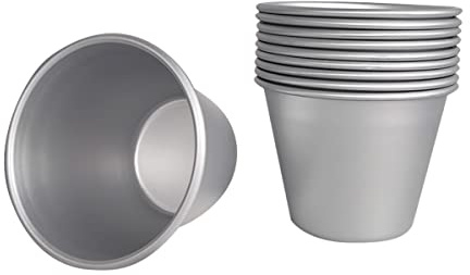 FRIGIIRE Mini Pudding Moulds Individual Popover Pan Nonstick Cheesecake Baking Molds Muffin Cupcake Pan Aluminium 10 Pieces