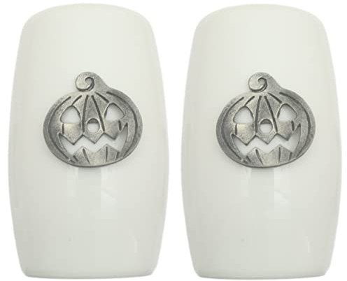 Pumpkin China Salt and Pepper Shakers Cruet Set Modern White CSP 410