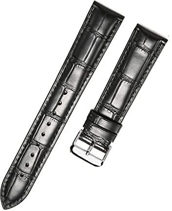 MUENShop Verlängertes Echtleder Krokodilleder Uhrenarmband XXL Schnellverschluss 18mm 19mm 20mm 21mm 22mm Armband
