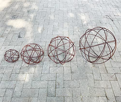 Boll trådkula järnkula 50 cm rostfri trädgårdsdekoration rost metall järn rostfigur boll lykta från stenfigursvärld