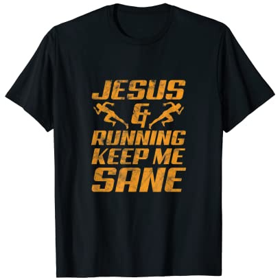 Marathon Christlicher Läufer Jesus & Running Distressed T-Shirt