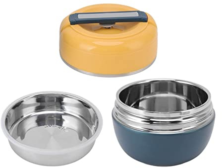 Tiiyee Thermal Lunch Box, 2-Layer Insulated Stainless Steel, Leak Proof | Large Capacity Divided Meal Storage, Soup Salad Container Bento, Easy Clean Wide Mouth for Office Picnic Travel Kids