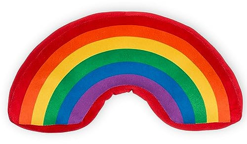 MIJOMA Plüsch-Kissen Kuschelkissen Pride, Regenbogenfarben par Excellence, kuschelweiche Qualität, 100% Polyester, doppelseitiger Druck, perfekt um Freude zu verbreiten (Regenbogen)