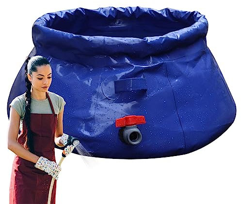 Faltbarer Regensammler, 500L Tragbarer Wasserspeichertank, Faltbarer Regenwassersammelspeicher, Flexibler Wasserspeicher Auslauftasche, Multifunktions-Wasserspeicher mit Wasserhahn für den Außenbau