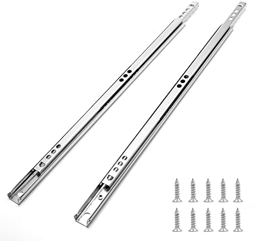 suiwotin Glissières de tiroir de 34 cm, rails de tiroir en métal à roulement à billes