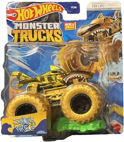 Hot Wheels Monster Trucks - Neu für 1:64 2023 (Shark Wreak Gold Champion Crashers 5/6)