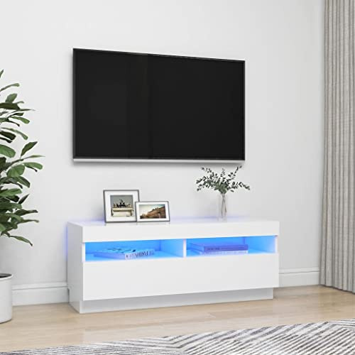 Mobile Tv Basso,Porta Tv Modernomobile Porta Tv Con Luci Led Bianco 100x35x40 Cmadatto Per Il Soggiorno, La Camera Da Letto, La Sala Di Ricevimento