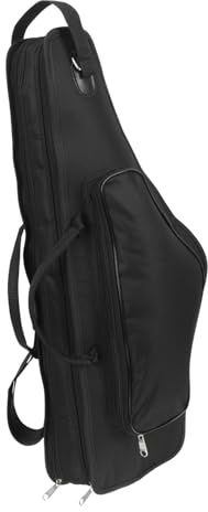 SAFIGLE Schwarze Tragbare Saxophontasche aus Stoff für Altsaxophon mit Dicker Polsterung Stoßfestem Schutz Großem Fassungsvermögen und Verstellbarem Tragegurt für Musikstudios