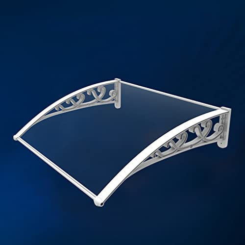 PC Porch Awning,Curved Window Door Canopy,Front/Back Door Porch Canopy,Outdoor Garden Canopy,Rain Snow Protection Shelter,3mm Thick,Aluminum Frame & Crystal Clear Roof