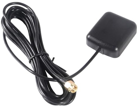 AEDIKO GPS Navigation Antenna with SMA Male Connector Vehicle Waterproof Active GPS Antenna for Car Stereo Head Unit GPS Navigation System Module Truck Marine Boat GPS Tracker