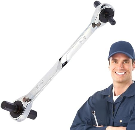 Generisch Set di chiavi a doppio anello, chiavi a cricchetto con due estremità, chiave a cricchetto ad alta durezza, chiave a bussola, chiave a cricchetto, resistente all'usura