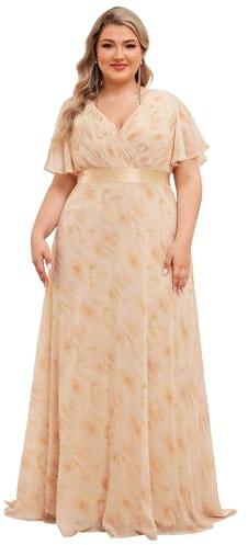 Ever-Pretty Robe de Soirée Grand Taille Mousseline Col V Femme Demoiselle EP09890-PL