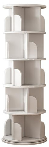 Btsunotr dreheresieres Bücherregal 360°, 3/4/5/6 Regalböden, Schlafzimmer/Wohnzimmer-Vitrine, 40 x 159 cm