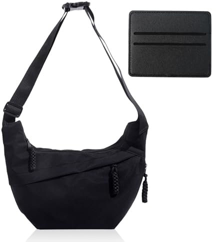 Geaanen 1 Pcs Halbmond Tasche Damen Half Moon Bag Damen Umhängetasche Nylon Groß Crossbody Bag Hobo Freizeittasche Modische Umhängetasche Hobo-Tasche, Mit Verstellbarer Schultergurt Mit Kartenhalter