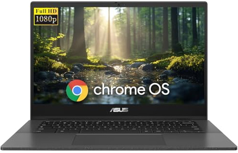 ASUS Chromebook CM1402 Laptop FHD de 14 pulgadas, MediaTek Kompanio 520, 4GB LPDDR4x-3600 MHz RAM, 64GB eMMC, cámara web HD, WiFi 6, Bluetooth, Chrome OS, Gravity Gray