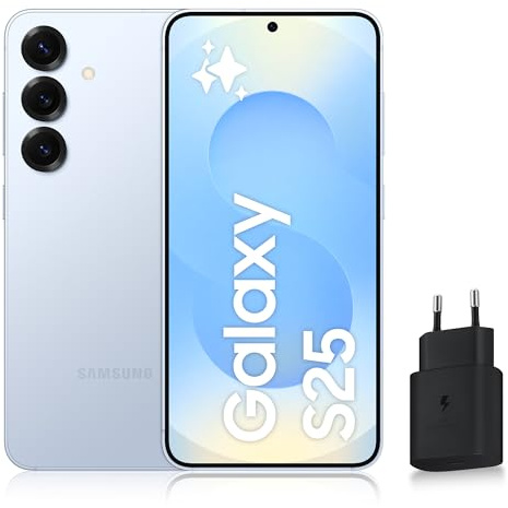 Samsung Galaxy S25, Smartphone Android 5G avec Galaxy AI, 128 Go, Chargeur secteur rapide 25W inclus, Smartphone déverrouillé, Bleu Clair, Version FR