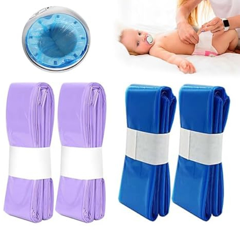 VONJUMA Pack of 4 Nappy Bin Refill Cassettes Excellent Sealing and Toughness Nappy Bin Refill Bag Compatible with All Nappy Bins Cat Litter Disposal Bucket