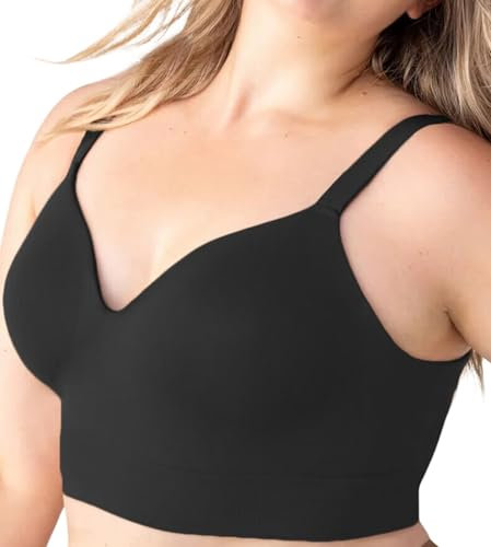 Conturve Bras for Women - Bralettes for Women with Support - Ultimate Comfort Wireless Support Bra Black - M