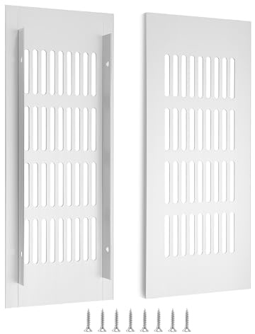 Rejillas de Ventilación de Rectangular Rejilla de Aire de Aluminio con Tornillo para la Ventilación de Armarios Dormitorios Cocinas 20 x 8 cm Plateado 2 Piezas