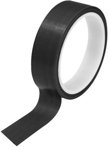 Misuyue Nastro in teflon antistatico, 20 mm, resistente al calore fino a 300 °C, nastro in teflon, nastro in tessuto di vetro PTFE, 10 m, per macchina sottovuoto, sigillante a impulsi (nero)