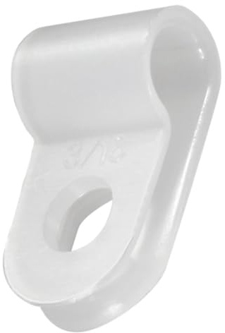 TA-VIGOR 100Pcs Nylon R-Type Cable Clamp Clips, 5mm Plastic Cable Clamp Assortment Kit Fastener, Plastic Wire Clamp Clips for Electrical Cable Wire Conduit Cable Management, White CC-0.5