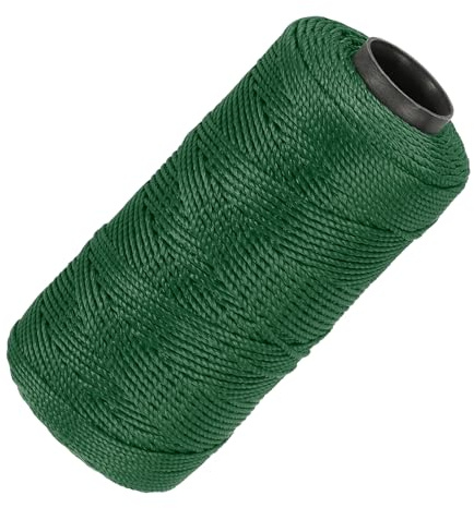 QUARKZMAN Spago in Nylon 3 Trefoli Ritorto Spago per Muratore 1.5mm x 218 Iarde Spago in Nylon per Progetti Fai-da-te, Miglioramento Casa, Giardinaggio, Confezionamento Regali, Verde Scuro