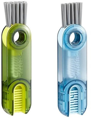 Blmirror Multifunctional Silicone Bottle Cleaner Brush Set -, Cup Mouth & Crevice Cleaning Tools Blue&Green
