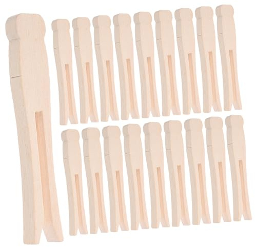 LIFKOME Mollette per Bucato in Legno Naturale 95 Mm, Clip Rotonde per Vestiti e Lavori Artigianali, Set da 50 Pezzi Presa Forte per Asciugare Panni e Fissare Coperte, Uso Domestico