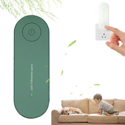 Ionic Air Purifier Plug in UK, Small All-in-One Air Purifiers, Whisper Quiet, Filter-Free, for Living Room, Bedrooms, Study Rooms, Toilets (Green)