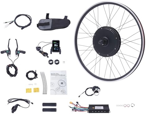 MIKIYUEER 1000W E-Bike Umbausatz für Vorderrad (28/29 Zoll/700C) – Brushless Gearless Motor 45-55km/h Ladekapazität 120kg Es ist Kompatibel mit Universal-Scheibenbremsen und V-förmigen Bremsen