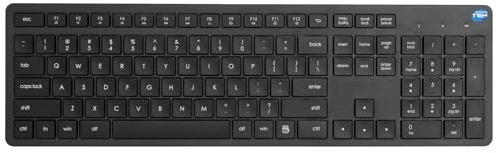 SIMPLETEK - Tastiera wireless US International QWERTY low‑profile, nano‑ricevitore USB‑A plug-and-play, batteria AAA inclusa – nero