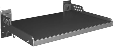Dorccsi Estante para microondas de 14 x 20 pulgadas, soporte de pared de acero al carbono con 6 ganchos movibles, adhesivo y perforación, organizador de cocina