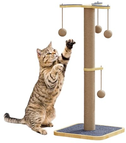 Rascador Alto para Gatos,Torre Rascadora Alta para Gatos - Protector De Muebles con Pelota para Entrenamiento Y Enriquecimiento para Gatitos