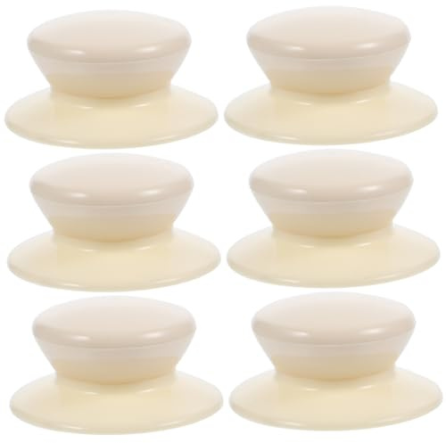 TOYANDONA 6pcs Beige Lid Knobs for Pot Lid Replacement with Friction Resistance and Smooth Surface Small Sturdy Pot Handles for Kitchen Cookware Covers Style
