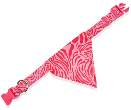 Bandit - Bandana pour Chien stylé - Pink Zebra - Taille M | Tour de Cou 30–38 cm - Attache pour Laisse intégrée - Foulard Nylon résistant & Doux - Durable & Lavable en Machine