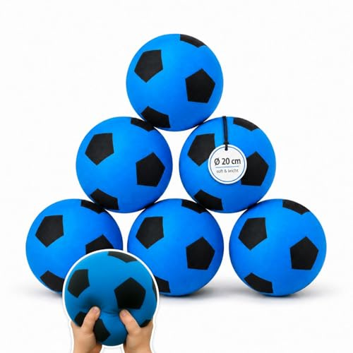 alldoro Schaumstoffball, Ø 20 cm, extra weiche Softbälle, Fußball für Kinder ab 0 Jahren, leise & leicht, Ball für Indoor & Outdoor