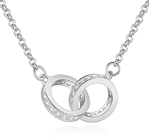 Schmuck/Halsketten Halskette Weibliche Doppelring Anhänger Rose Licht Luxus Schlüsselbein Kette Frauen Anhänger