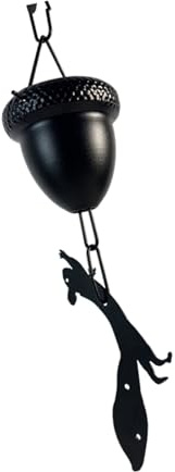 WKabnkn Eichhörnchen Regenketten Set Für Den Außenbereich Rostbeständig Regenketten Dachrinnenadapter Regenkette Für Dachrinnen Fallrohre Dekoration Garten Hängeornamente