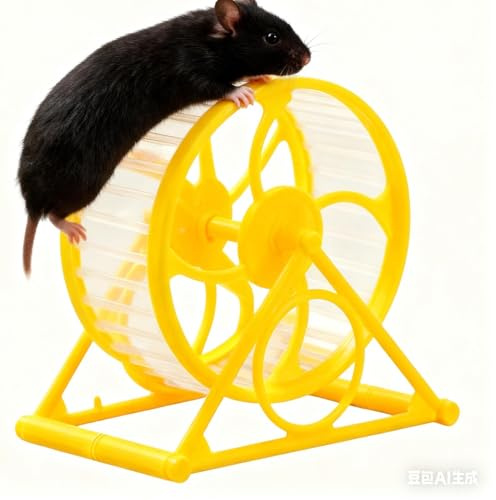 Yurosuis Hamster Running Wheel,Silent Breathable with Stand - Hamster Exercise Wheel for Cage Running - for Golden Bears Chinchilla Bunny Hedgehog Small Medium Large Breeds