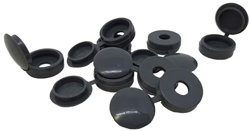 Anthracite Hinged Screw Cover Caps - Pack of 50