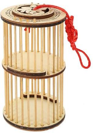 Artibetter Gabbia Portatile in Bambù per Insetti e Grilli, Sicura e Comoda da Usare, Contenitori Integrati e Attività All'aperto