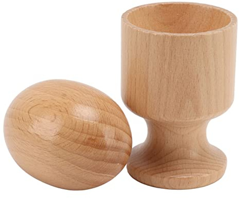 Xiuganpo Juguete Rompecabezas con Forma de Huevera para Educación Temprana con Desarrollo de Habilidades Motoras - Juguete de Madera de Haya para Niños Pequeños - Tamaño 4,5 X 2 X 2 Pulgadas