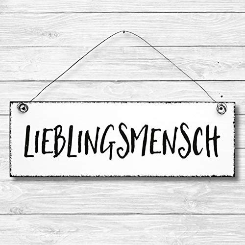 Lieblingsmensch - Dekoschild Türschild Wandschild aus Holz 10x30cm - Holzdeko Holzbild Deko Schild