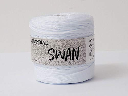 Mondial GOMITOLO, Filato Swan 100% Poliestere (0673 Bianco)