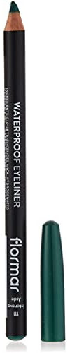 Flormar Eyeliner Waterproof – crayon eyeliner longue tenue, noire intense, application facile – kajal yeux waterproof à la vitamine E – maquillage yeux précis & longue tenue, 111 Intensive Jade