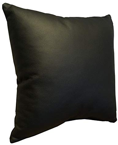 Quattro Meble Schwarz Echtleder Kissen Sofa & Stuhl Dekokissen Zierkissen Echtleder Rückenkissen Rindsleder Echt Leder Modell 1EL (40 x 40 cm)